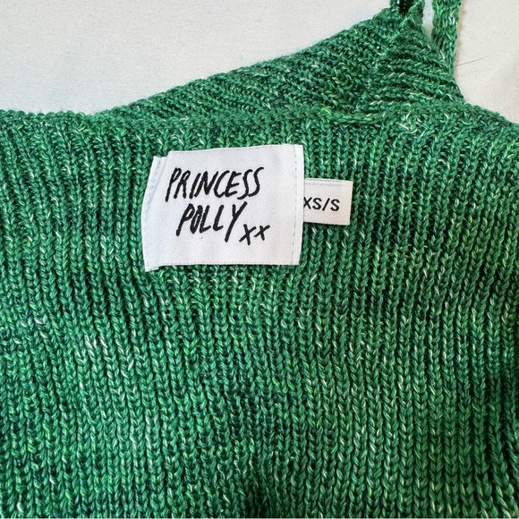 Princess Polly Crochet Halter Crop Top Green Sz. XS - Picture 5 of 6